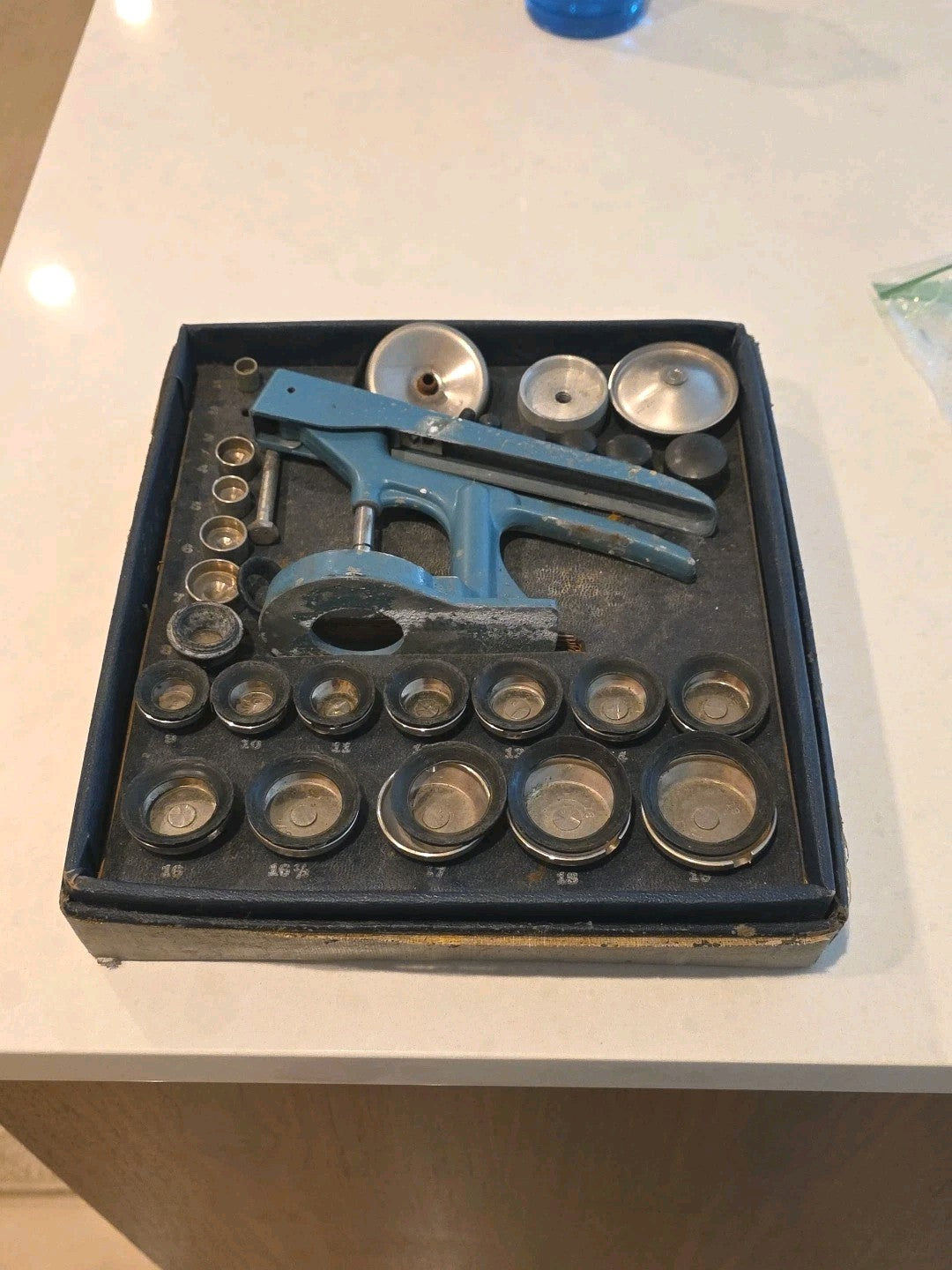 Vintage G-S HP-5 Watch Crystal Press Set Germanow Simon Flexo Crystals Tool Kit
