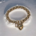 Vintage Victorian Era Rose Gold Heart Chunky Bracelet 9ct