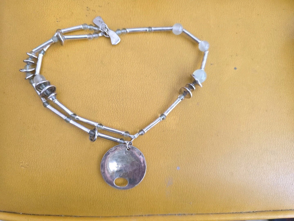 RLM Studio Sterling Silver One World Large Disk Pendant Small Necklace