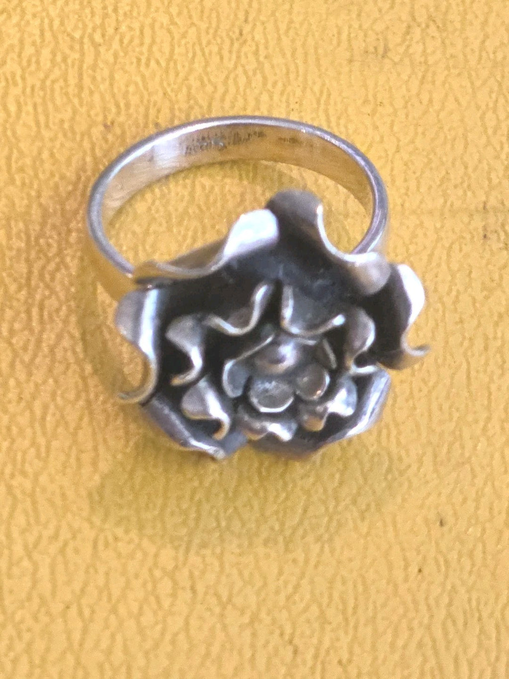 Vintage "Rose" Ring Sterling Silver Women Jewelry size 8.75