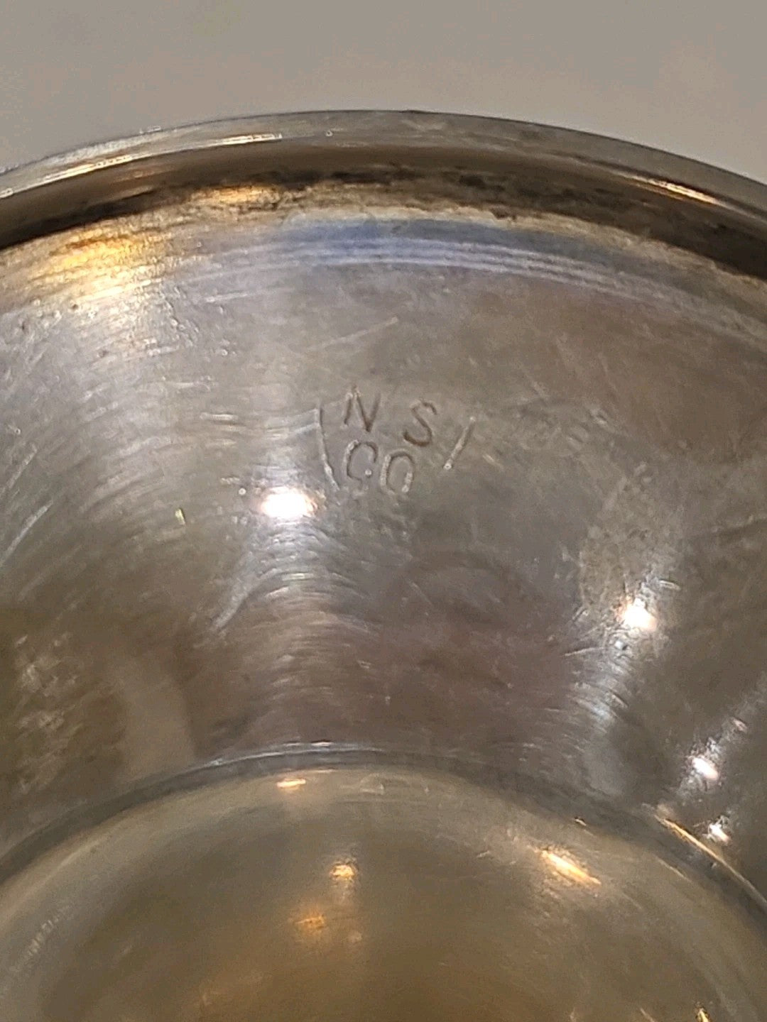 112g National Silver Co. Sterling Water Goblet 6 3/4" Stamped "N.S. Co"