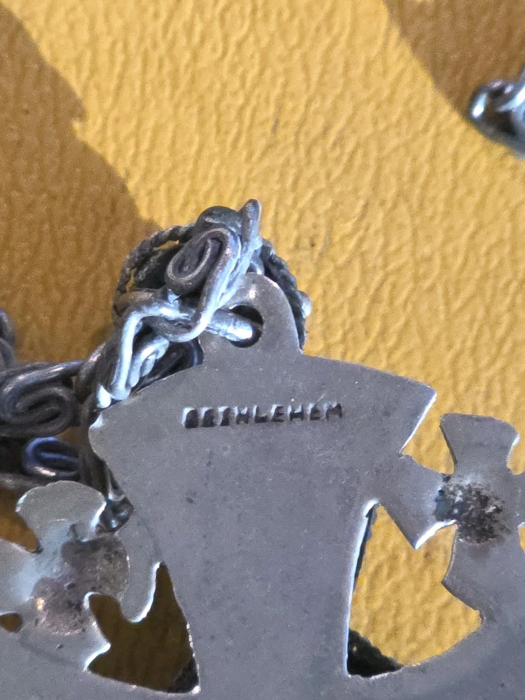 Bethlehem Jordan Jerusalem Cross Sterling Silver Pendant