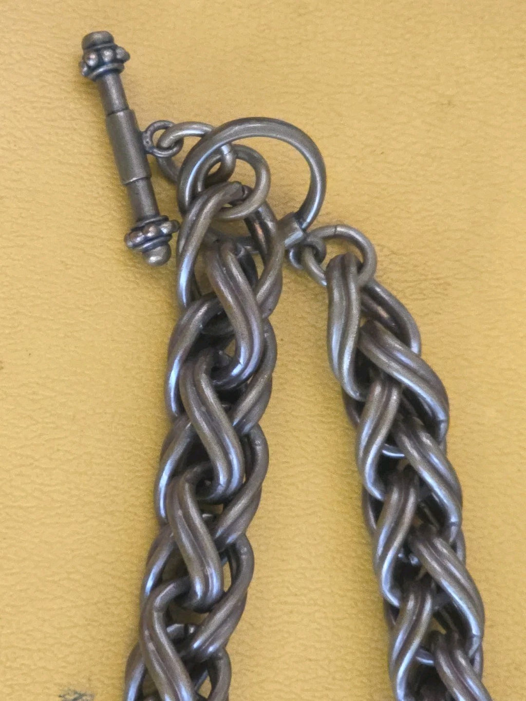 EXTASIA Thick Bronze Rope Chain & Intaglio Jet Glass Cameo Necklace