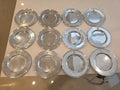Antique Set of 12 Monogram Sterling Silver Bread & Butter 6" Plates