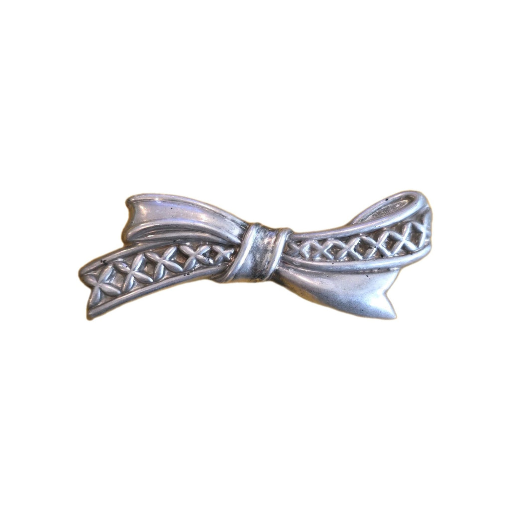 SHEFI ISRAEL 925 Silver  Vintage Sculpted Large Bow Brooch Pin