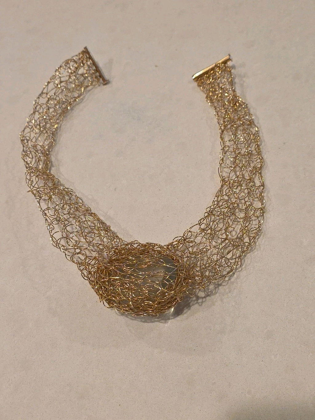 Women's Neckless- Knotless Netting- Handcrafted with Semi-Precious Stones