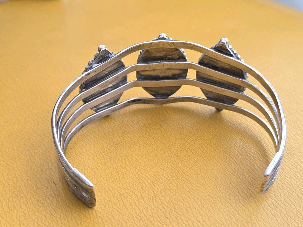 Vintage Early TRADING POST Silver Sleeping Beauty TURQUOISE Cuff Bracelets
