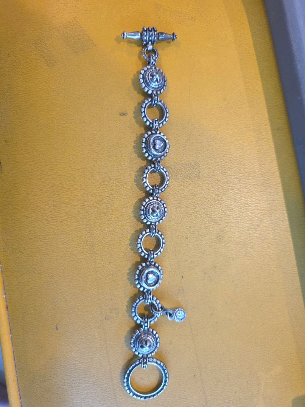 Handmade B C Bowen OriginalHeart & Nail Head Toggle Bracelet | Sterling Silver