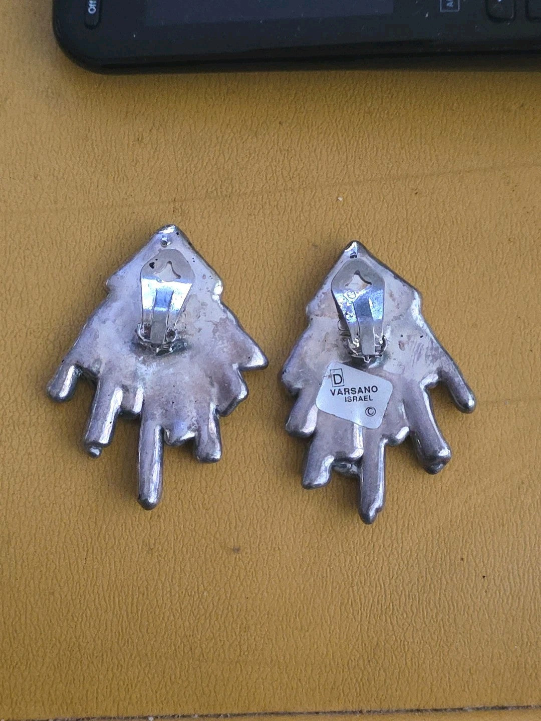 Rare Modernist/ Brutalist David Arsano-Sterling Silver Earrings Set
