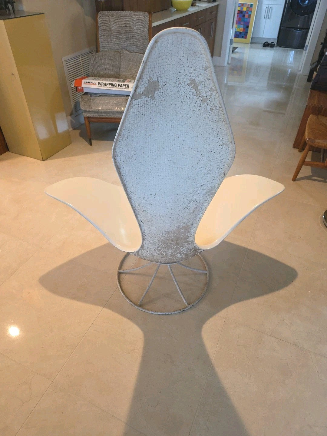 Midcentury White Tulip Chair Erwin & Estelle Laverne for Laverne International