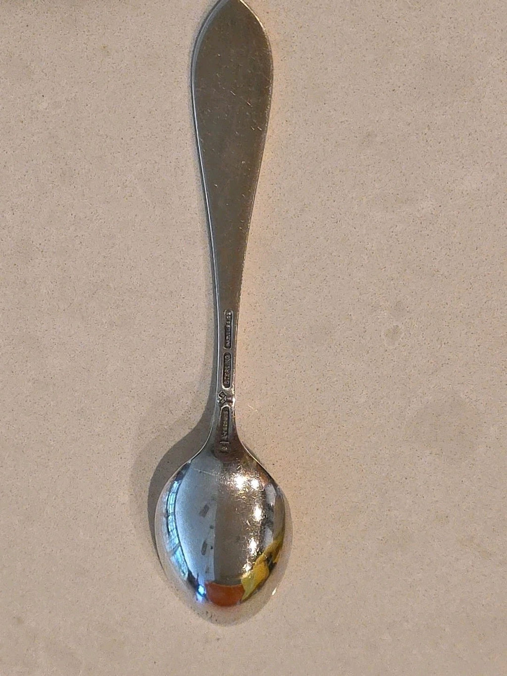 LUNT Mount Vernon Pattern Sterling Silver Spoon With Back Monogram