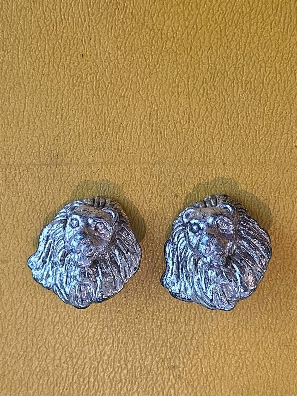 Sterling Silver  Massive Royal Lion Clip On Earrings Alberto Juan