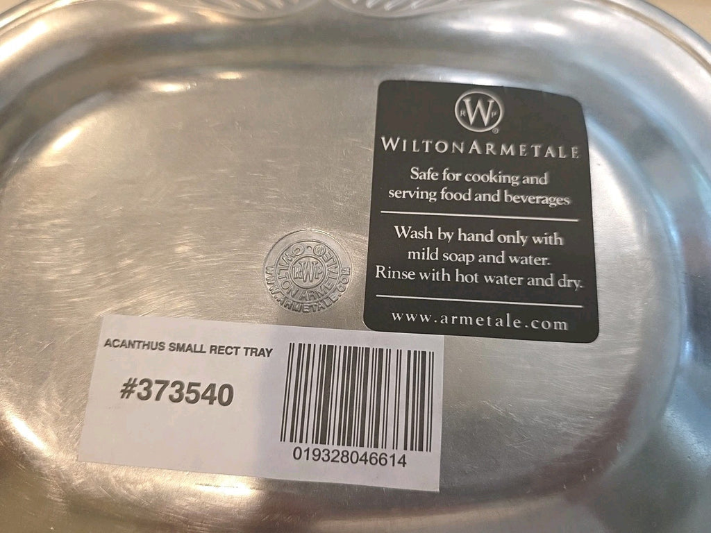 Wilton Armetale Serving Plate Dish Acanthus Small Rectangular Tray 11" X 8"