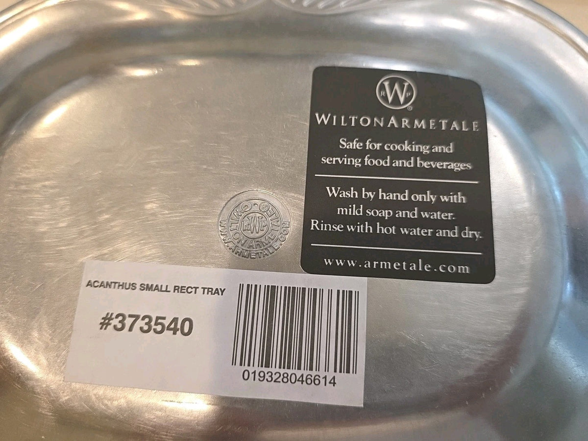 Wilton Armetale Serving Plate Dish Acanthus Small Rectangular Tray 11" X 8"