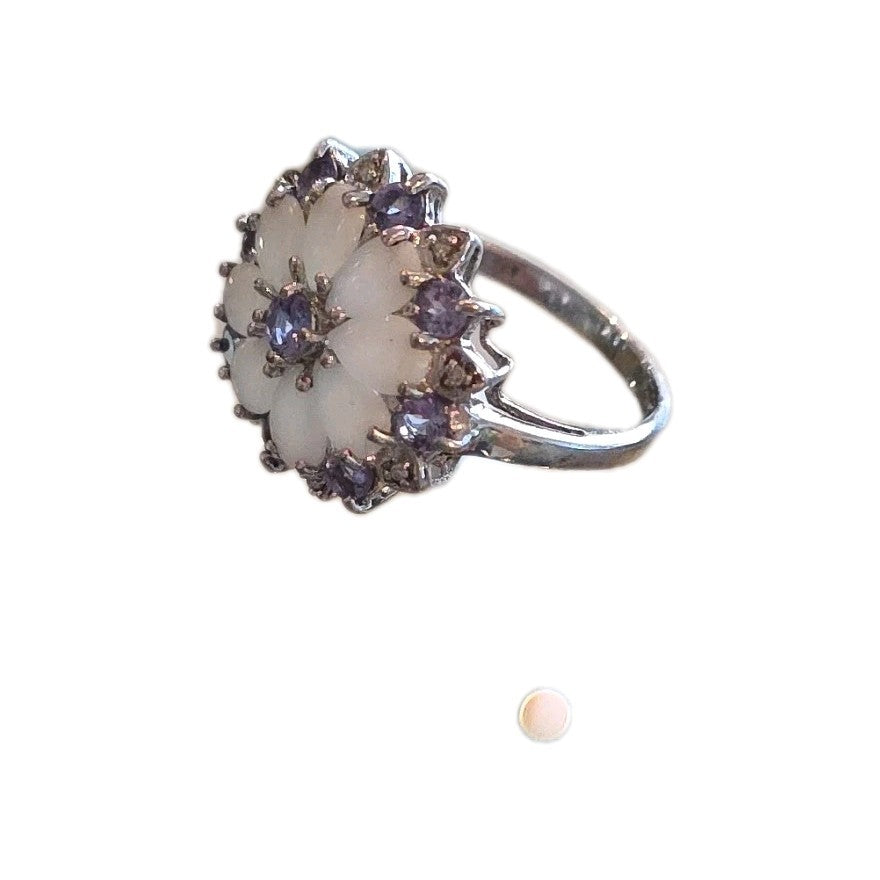 JS Joseph Schmid Designer 925 Sterling Silver Real Tanzanite Cluster Ring Sz 10
