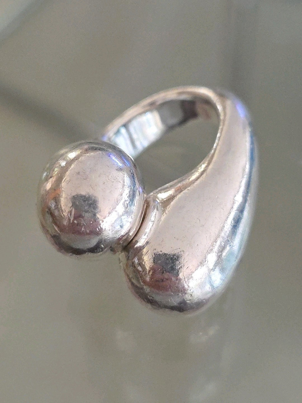 Rare Vintage Double ORB Sterling Silver Ring