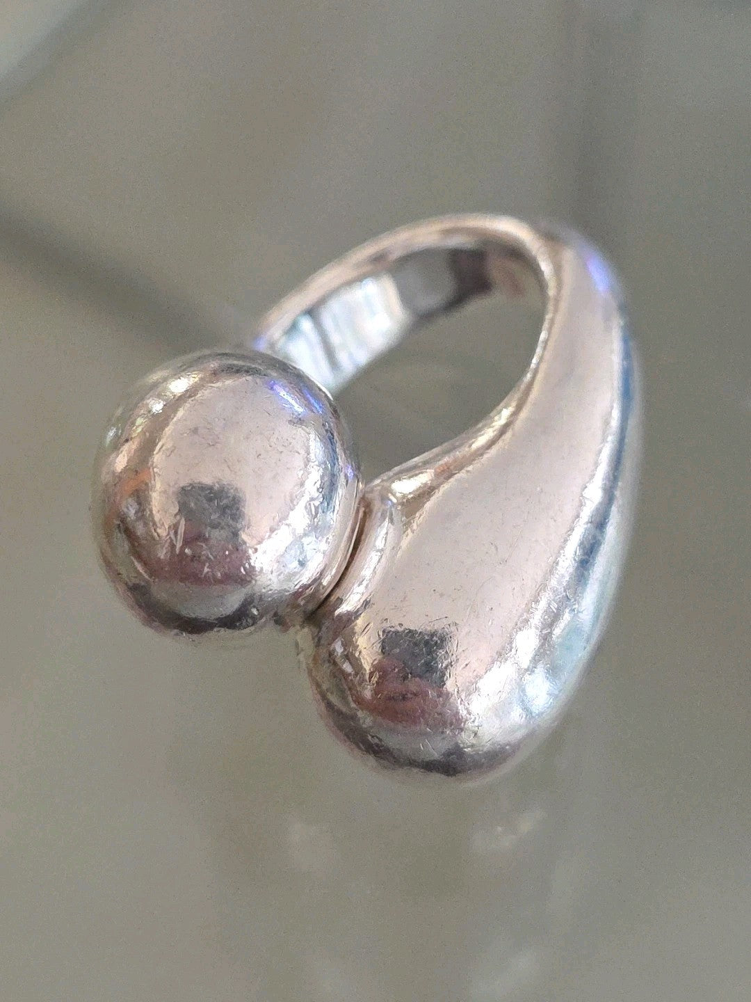Rare Vintage Double ORB Sterling Silver Ring