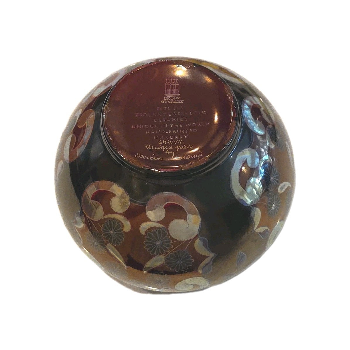 Zsolnay Multi Color Artist Signed Cachepot - Signed