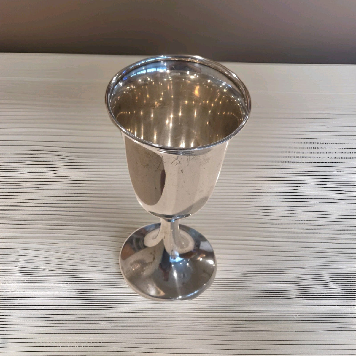 112g National Silver Co. Sterling Water Goblet 6 3/4" Stamped "N.S. Co"