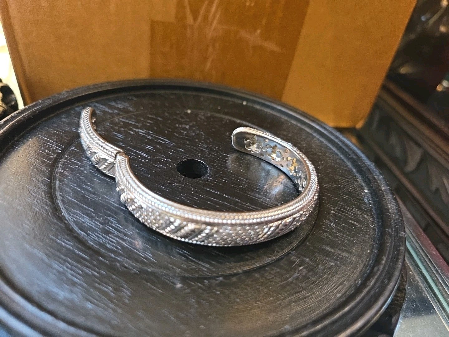Judith Ripka Sterling Silver & CZ Cuff Bracelet Beautiful!
