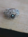 *Samuel B Behnam BJC Sterling 925 Silver 18k GOLD Blue Stone Ring Size 7