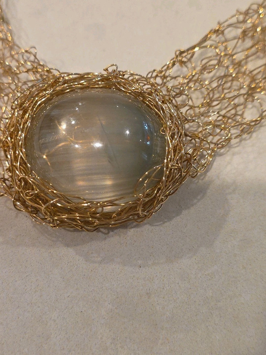 Women's Neckless- Knotless Netting- Handcrafted with Semi-Precious Stones