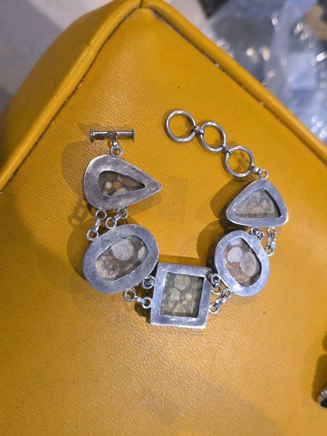 Southwestern Wild Horse Jasper 5-Stone Toggle Bracelet