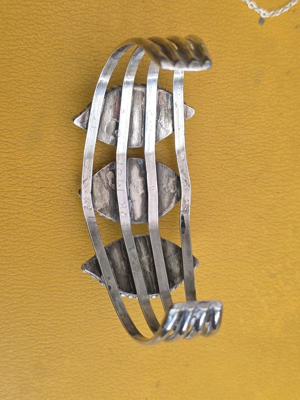 Vintage Early TRADING POST Silver Sleeping Beauty TURQUOISE Cuff Bracelets