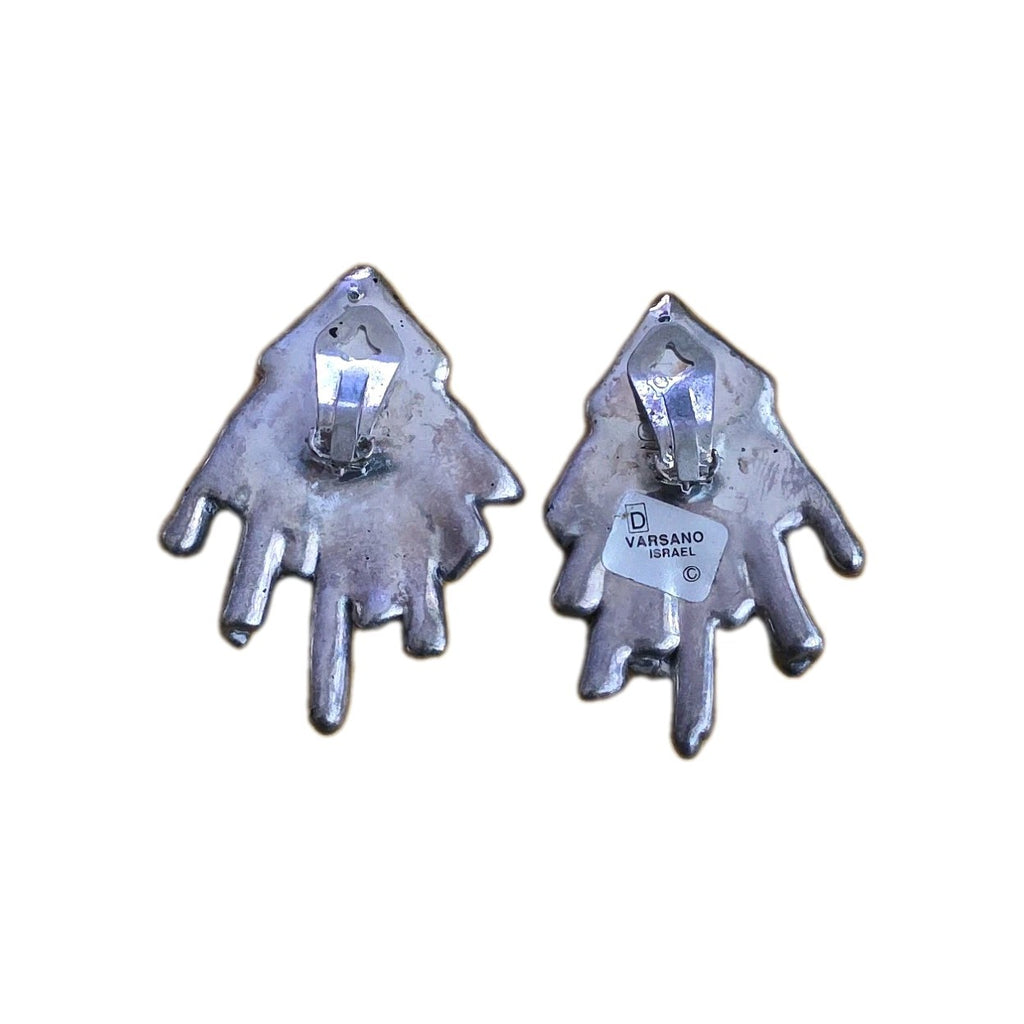 Rare Modernist/ Brutalist David Arsano-Sterling Silver Earrings Set