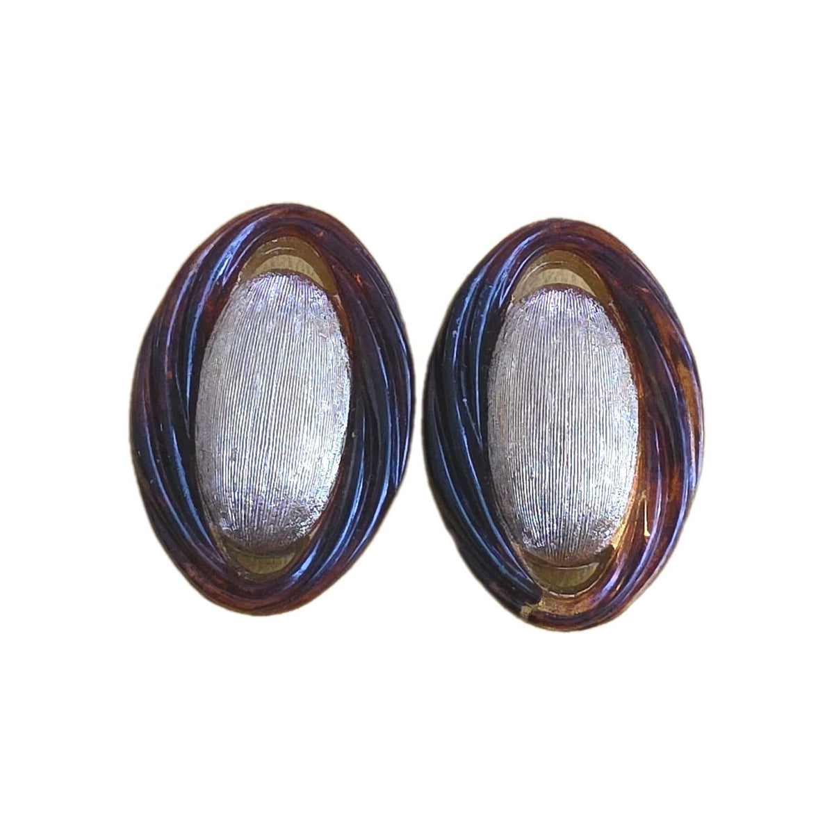 Christian Dior Vintage 1980s Logo Long Oval Hoop Statement Drop Clip, Earrings