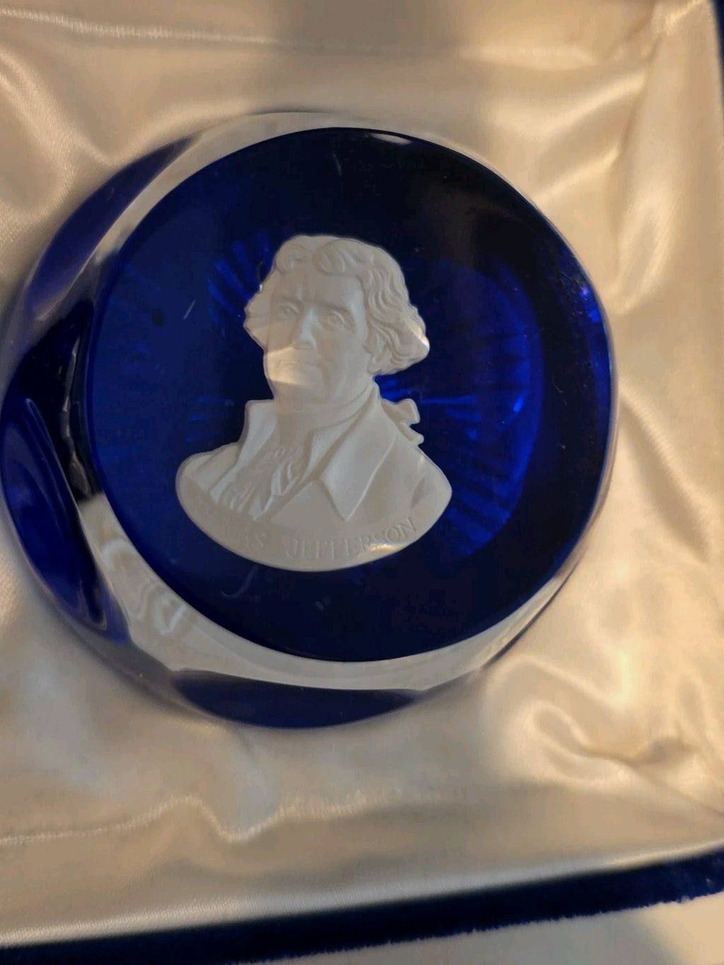 FRANKLIN MINT / BACCARAT "ROUSSEAU & THOS. JEFFERSON " SULPHIDE PAPERWEIGHTS