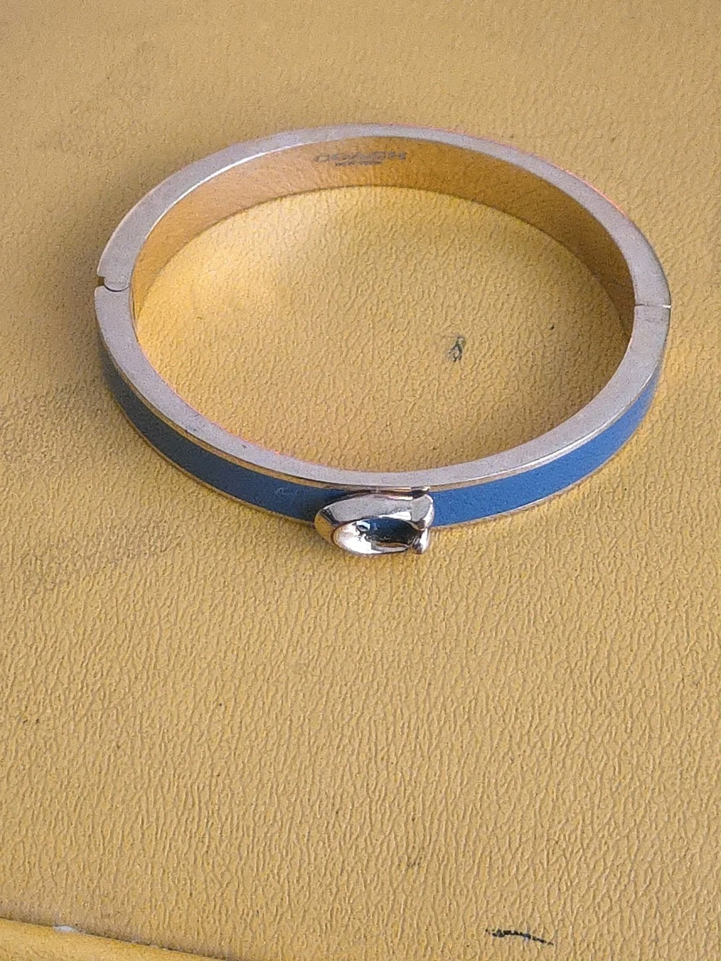Coach Push Signature Hinged Bangle-Indigo Blue