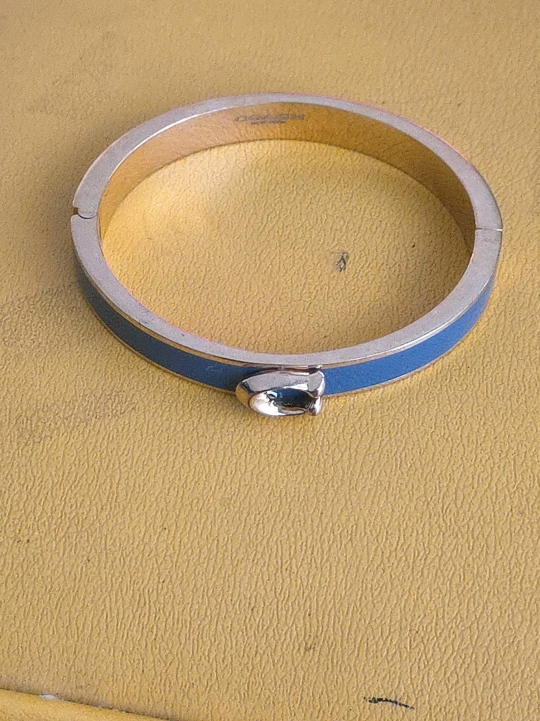 Coach Push Signature Hinged Bangle-Indigo Blue