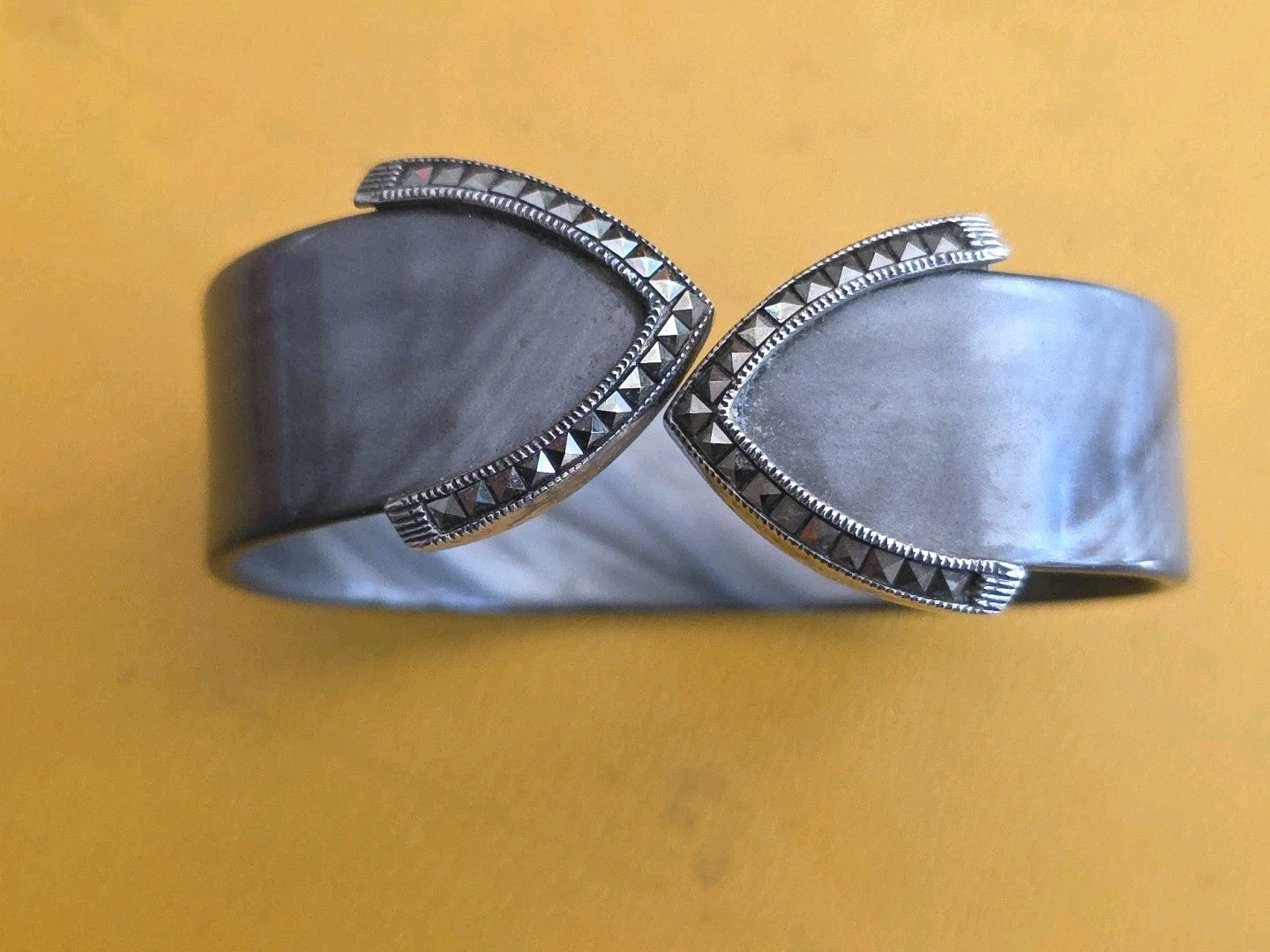 Judith Jack Vintage Sterling Silver Grey Tortoise  Bracelet