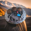 Squaw Wrap Flying Eagle Native Indian Head Pennies Coral & Turquoise Belt Buckle