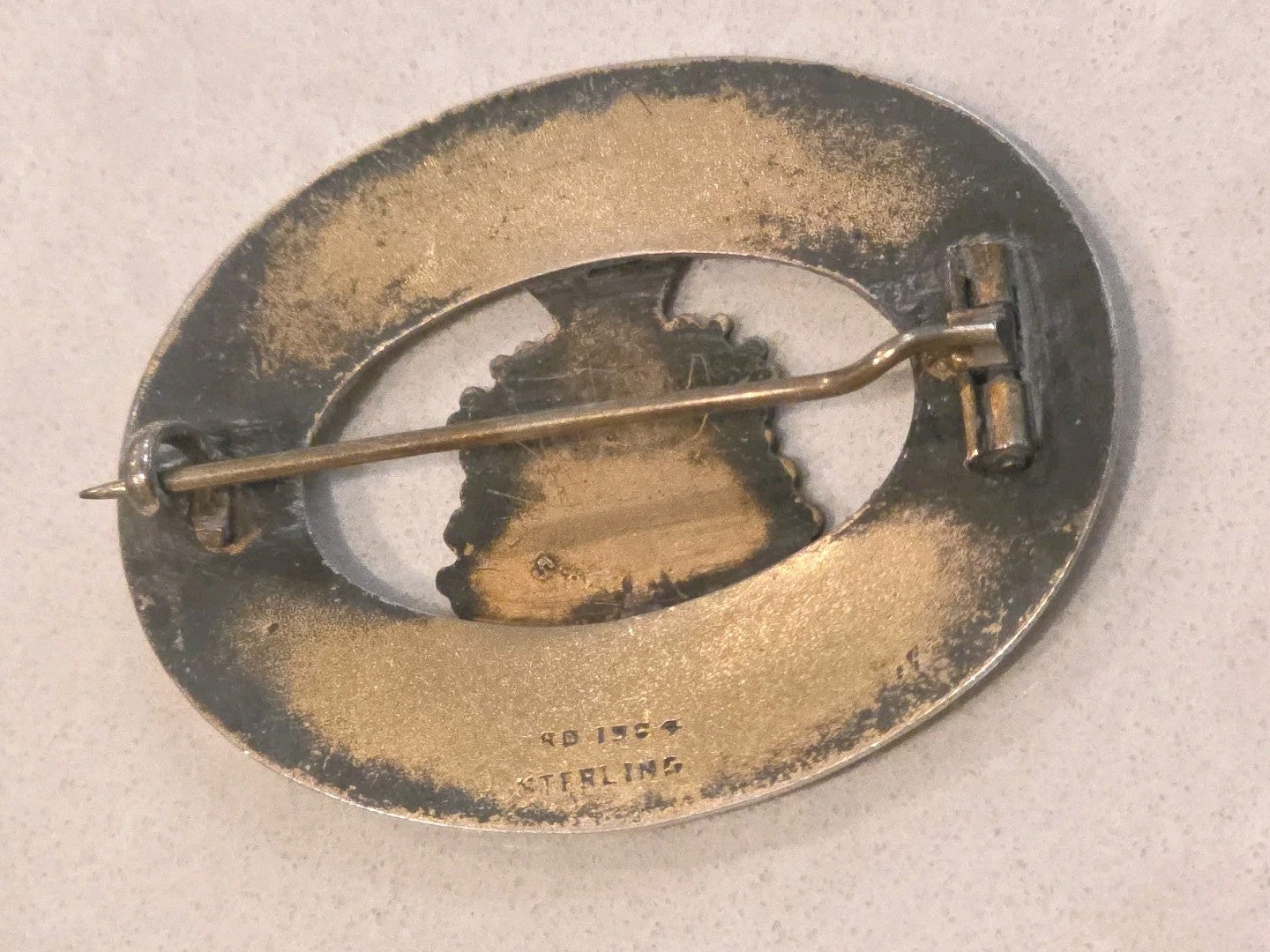 Sterling 1904 Enamel Pin Condordia Salus Antique Richard Hemsley Montreal Canada