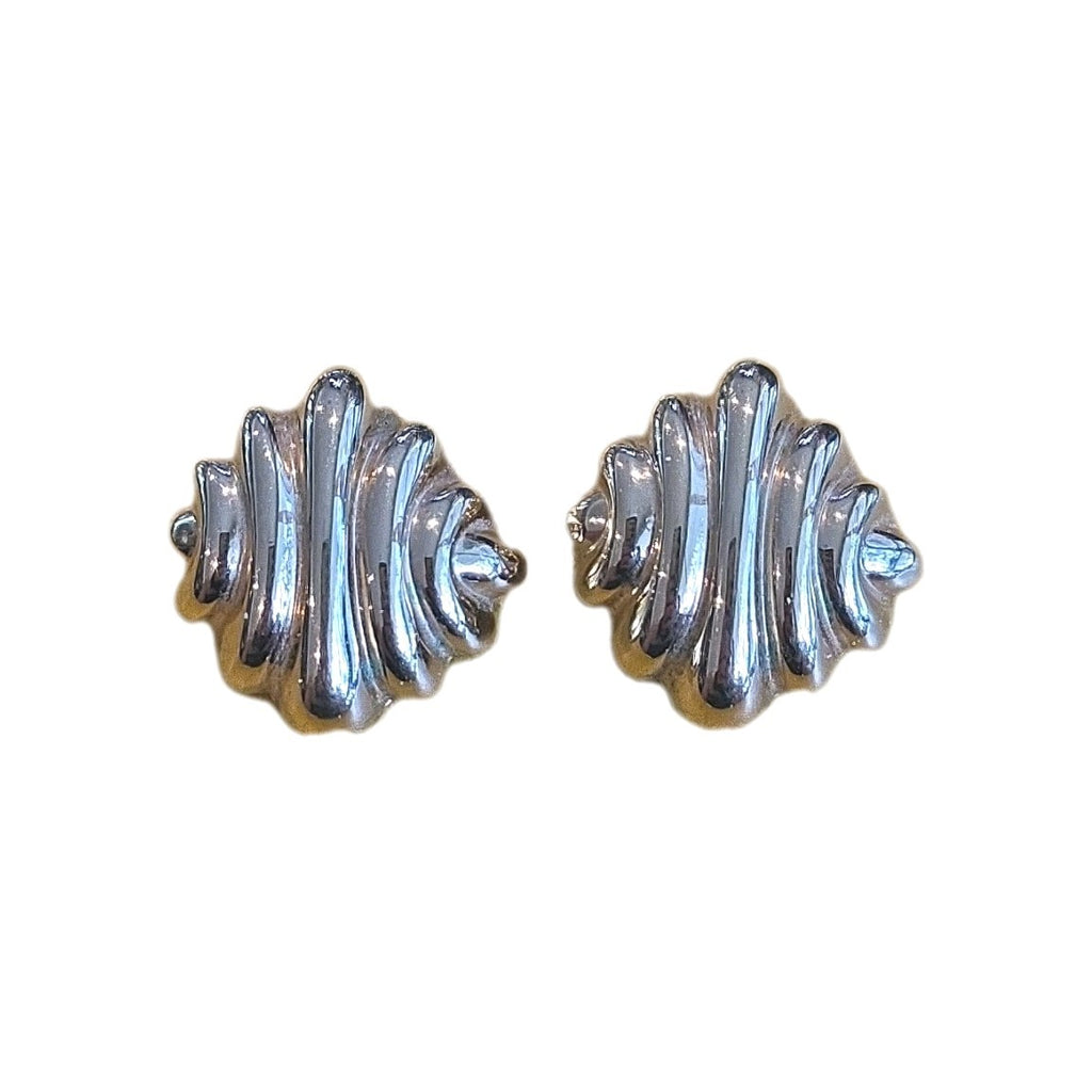 Vintage Large Gold-Plated Clipon Earrings