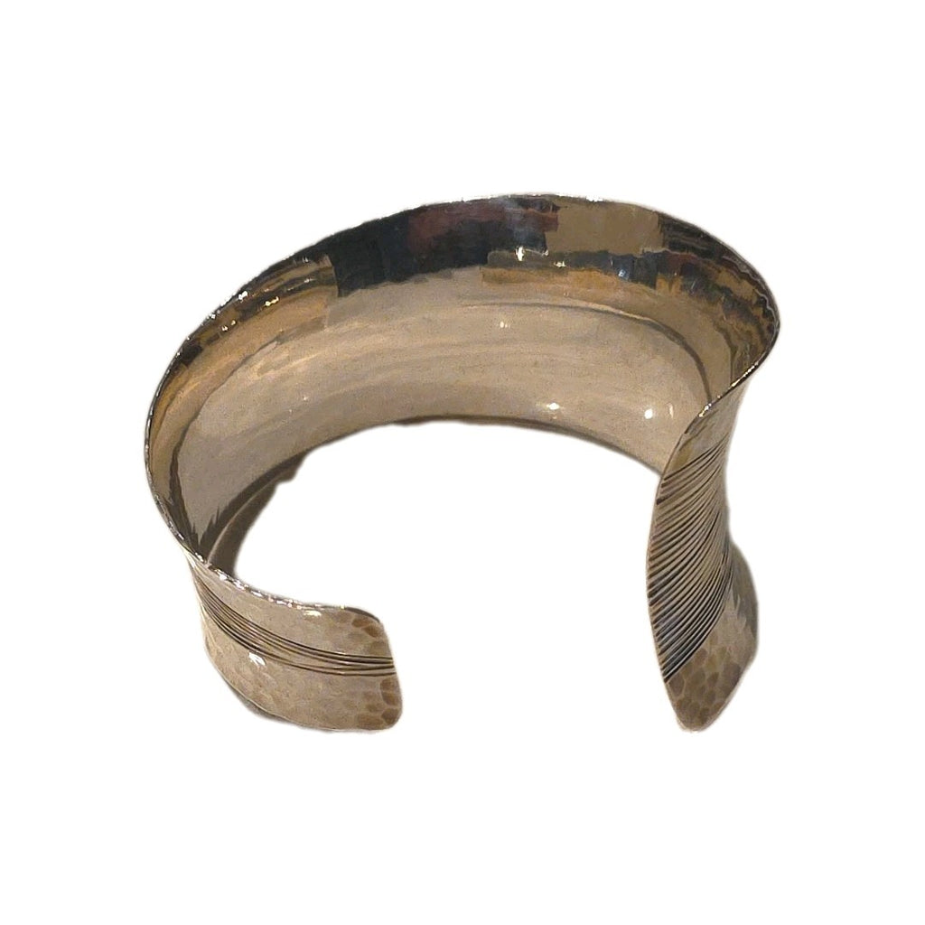 DDD Dominique Dinouart Mexico Modernist Hammered Design Threaded Cuff Bracelet