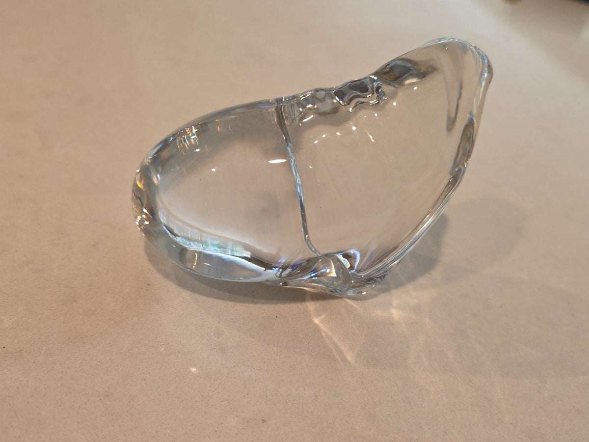 Vintage Signed Dansk Full Lead Crystal Walrus Paperweight Sculpture