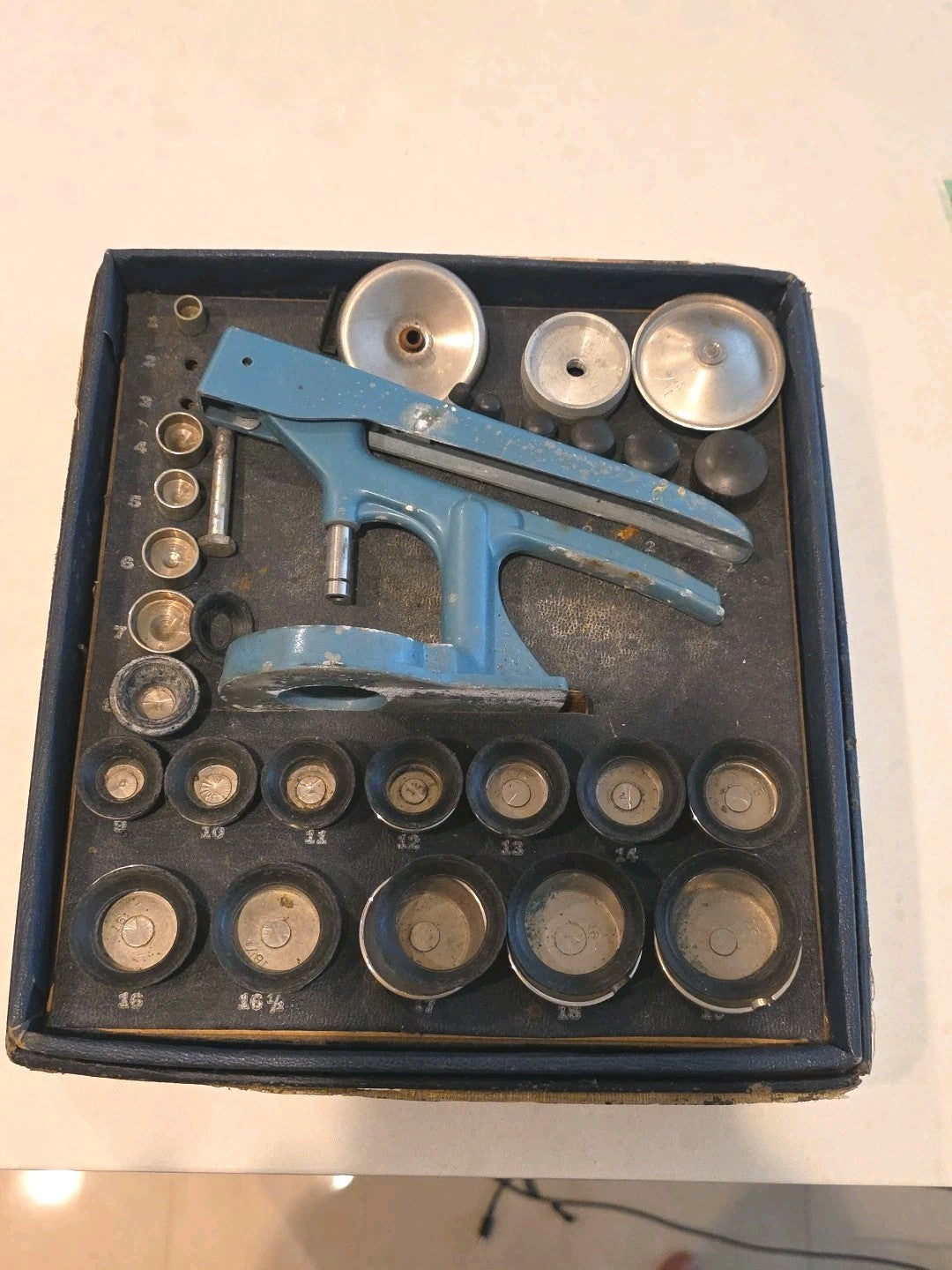 Vintage G-S HP-5 Watch Crystal Press Set Germanow Simon Flexo Crystals Tool Kit