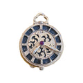Vintage Florenza Pocket Watch Style Pill Box, Moveable clock arms w/Rhinestones