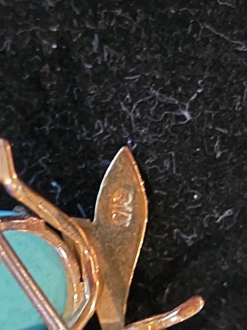 Vintage Turquoise 18K Yellow Gold Ruby 3D Bumble Bee Pin Brooch