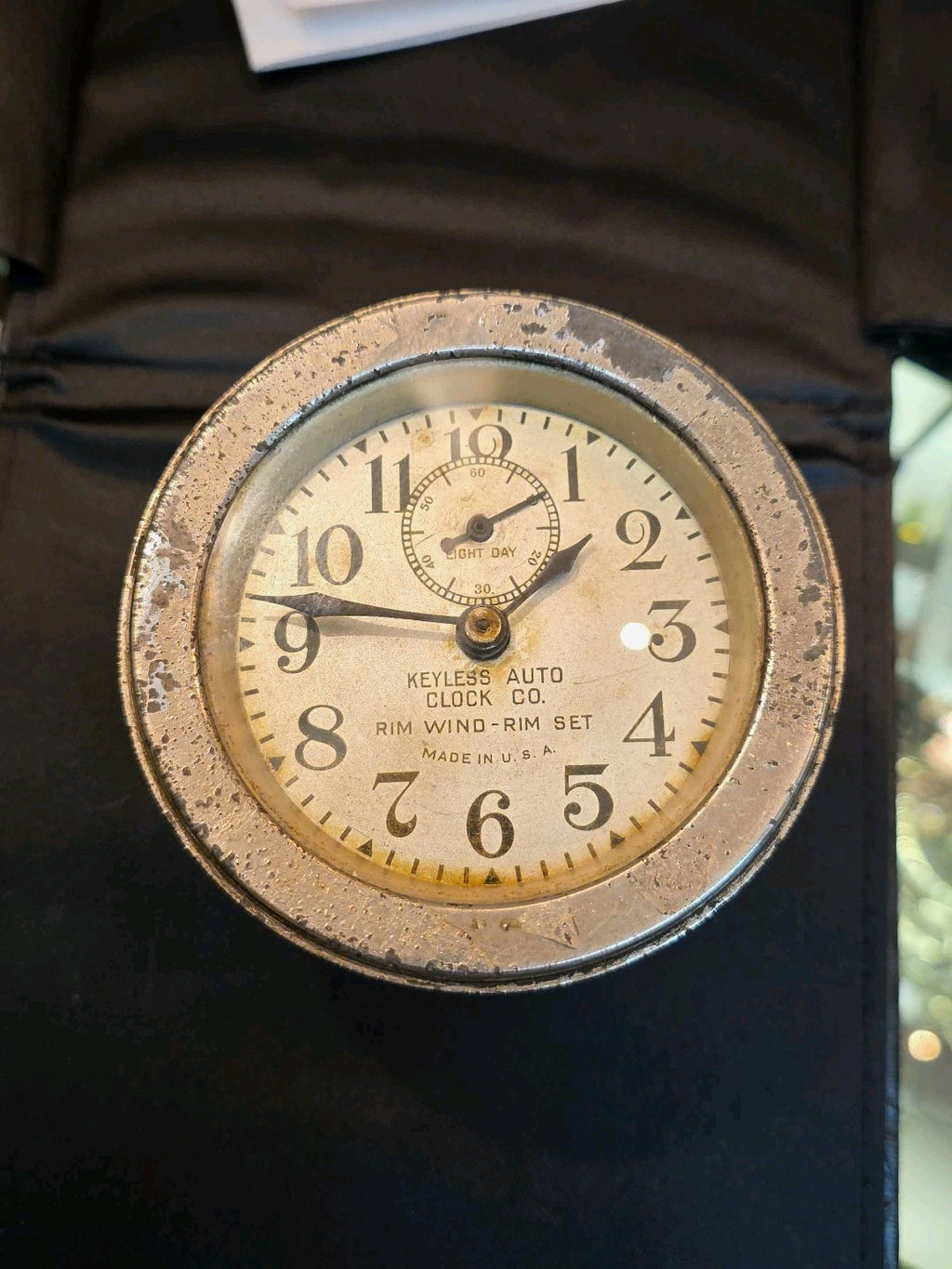 VINTAGE KEYLESS AUTO CLOCK CO RIM WIND RIM SET 8 DAY VINTAGE Modle A