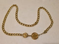 CHANEL Gold Plated CC Logos Medal Charm Vintage Chain Belt