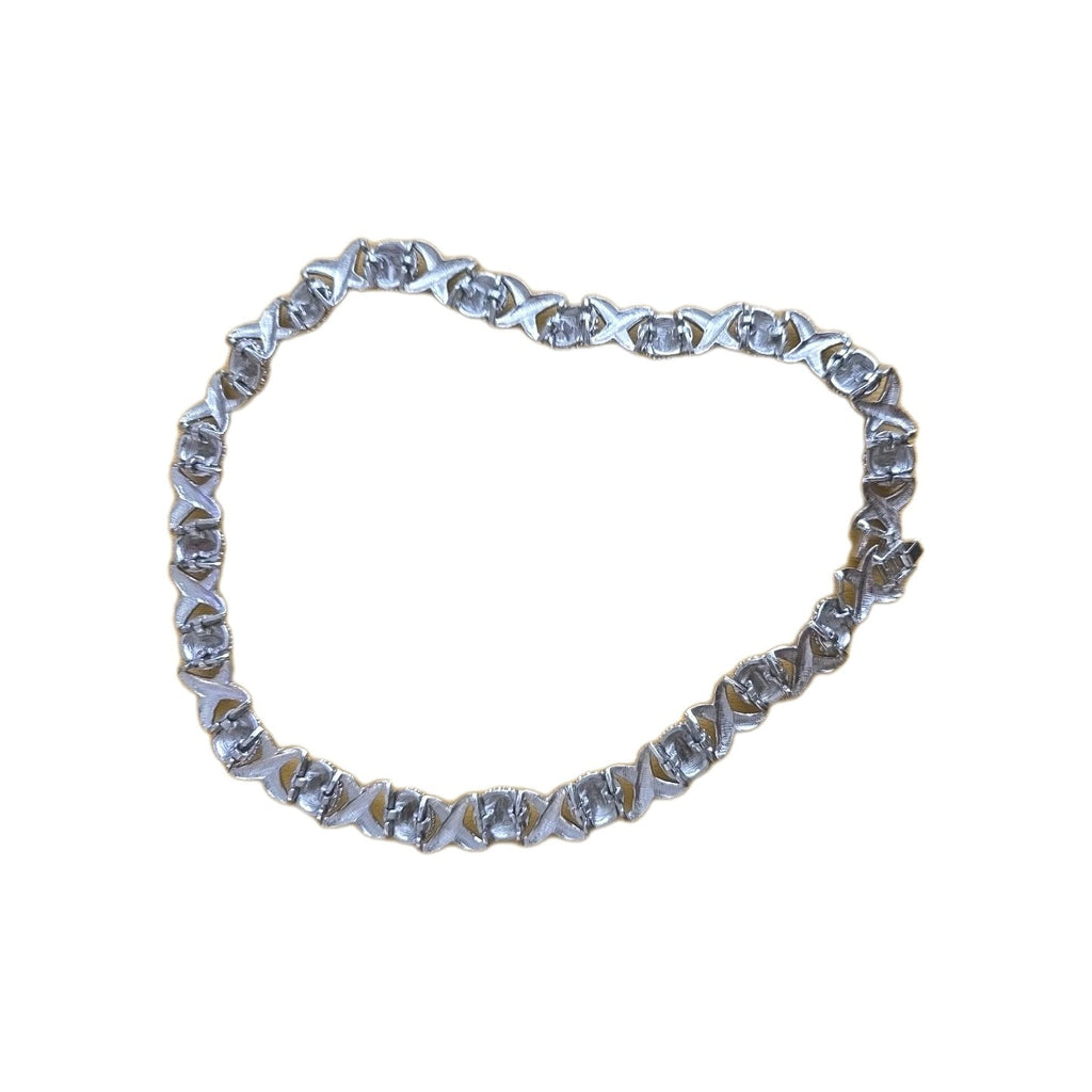 Gift Box Heart XO Necklace 18" Silver Plated Brass