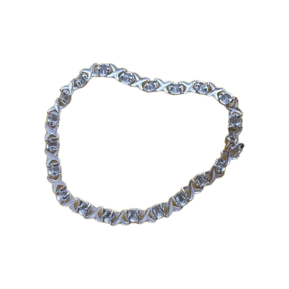 Gift Box Heart XO Necklace 18" Silver Plated Brass