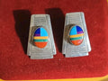 MELISSA YAZZI Sterlingj SPINY OYSTER TURQUOISE Lapis Inlay Hoop EARRINGS