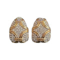 CINER 1980s Diamante Earrings Huge Gold-plated White Crystal Signed Clip-ons