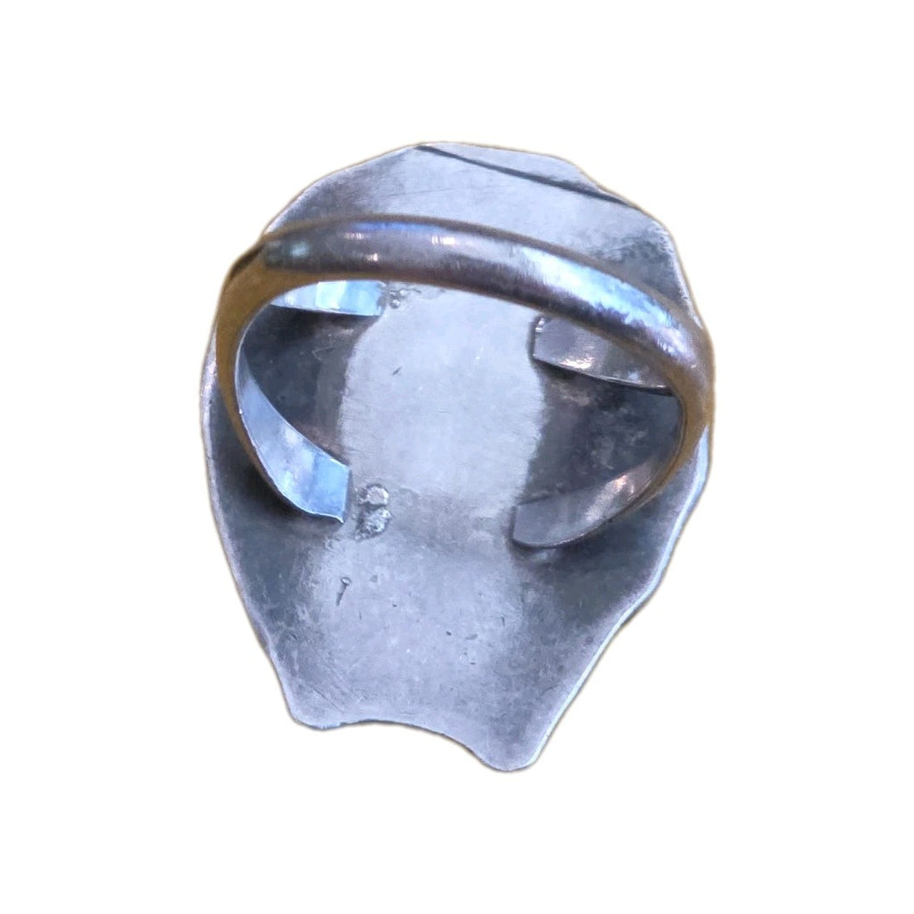 Vintage Zuni  Stone Inlay Sterling Ring Size 8 1/2