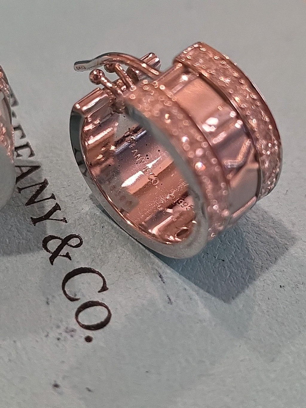 TIFFANY & Co. Atlas 18K White Gold Diamond Hoop Earrings